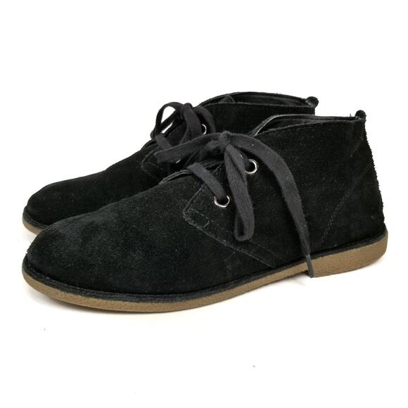 Lucky Brand Emillia Women's Black Suede Lace Up Desert Booties Size 6.5 - Picture 1 of 7